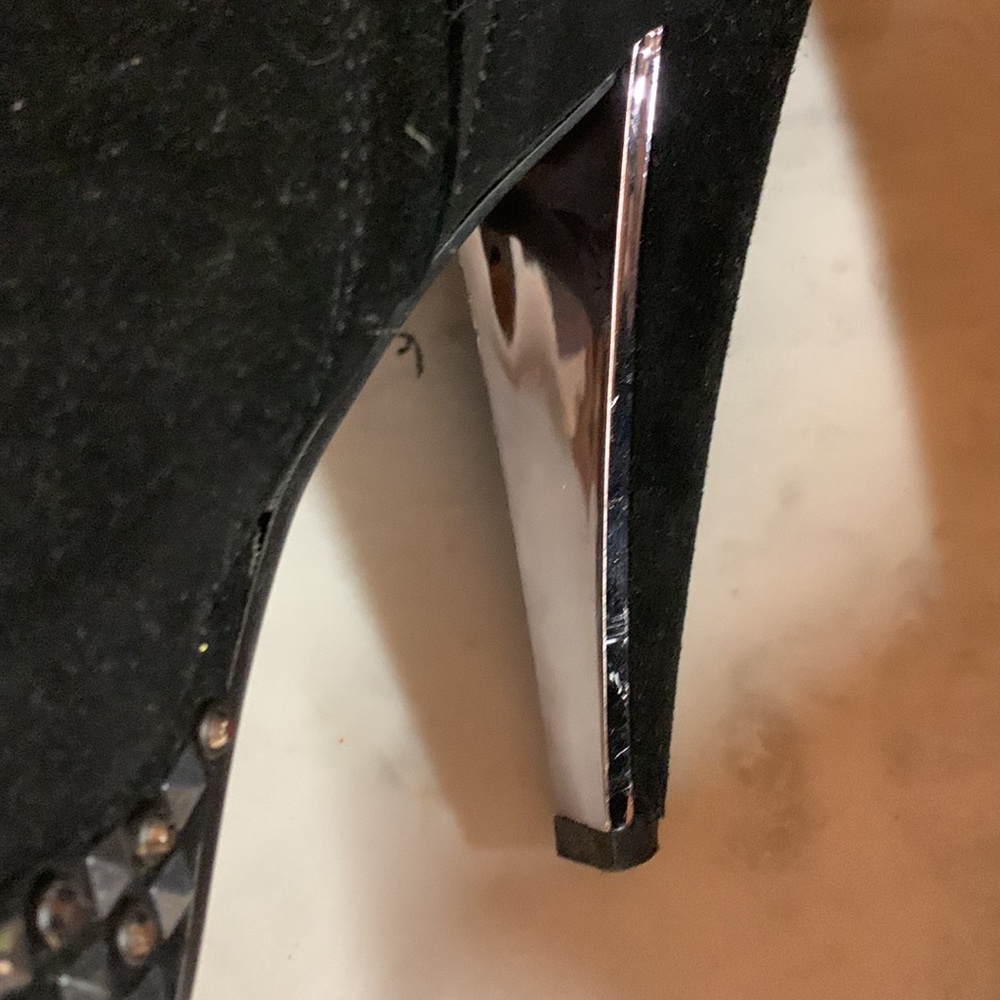 Sam Edelman Bedazzled platform booties! Silver rivets and silver inlay at heel. - Picture 3 of 5